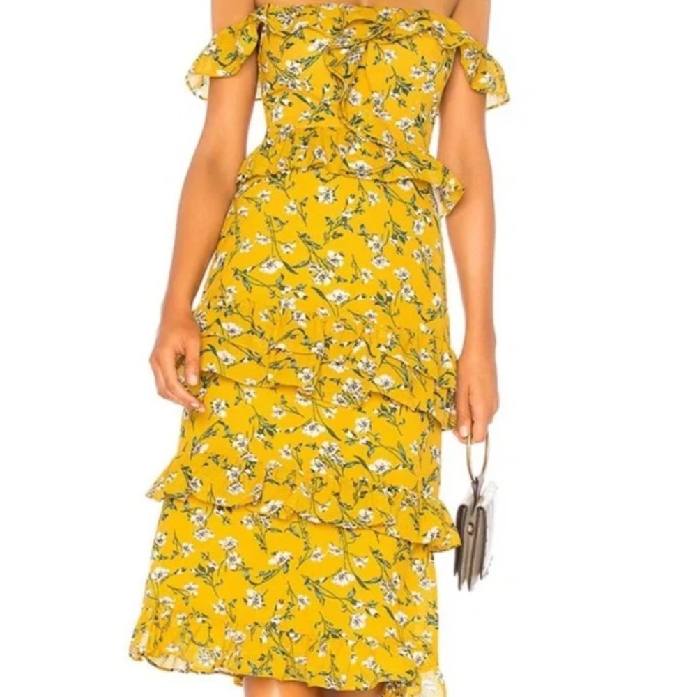 Tularosa Lily Dress in Yellow Dolly Floral, S